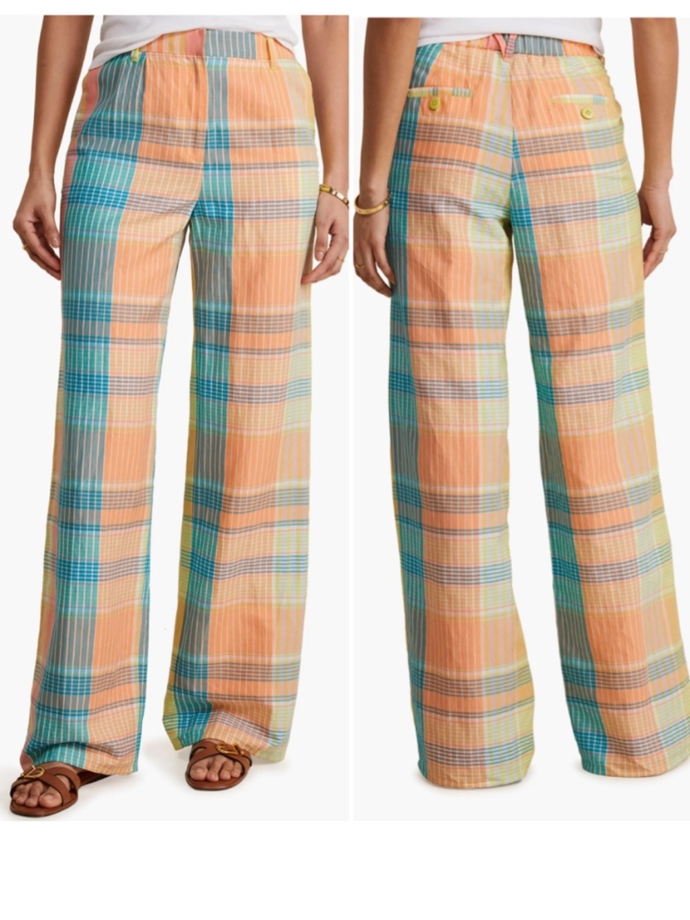 Vineyard Vines NWT Plaid Linen Blend Trouser (6)